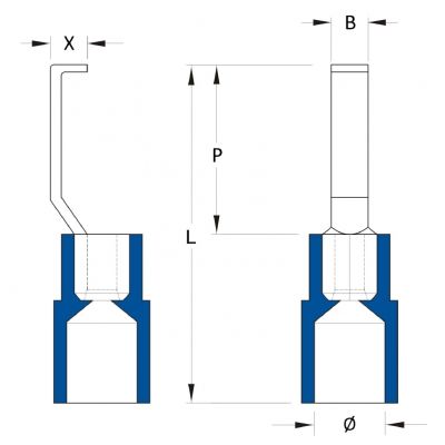 WEIDMULLER HBT 2,5 - 4,6 BL Końcówka kablowa, izolacja: dostępny, Przekrój przyłącza przewodu, maks.: 2.5 mm², niebieski 1233330000 /100szt./ (1233330000)