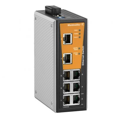 WEIDMULLER IE-SW-VL08MT-8TX Network switch (programowany), zarządzany, Fast Ethernet, Liczba portów: 8x RJ45, -40 °C...75 °C, IP30 1240940000 /1szt./ (1240940000)