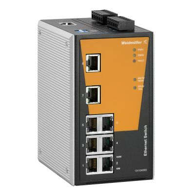 WEIDMULLER IE-SW-PL08M-8TX Network switch (programowany), zarządzany, Fast Ethernet, Liczba portów: 8x RJ45, -10 °C...60 °C, IP30 1241040000 /1szt./ (1241040000)