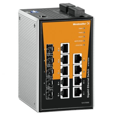 WEIDMULLER IE-SW-PL09M-5GC-4GT Network switch (programowany), zarządzany, Gigabit Ethernet, Liczba portów: 4 * RJ45 10/100/1000BaseT(X), 5 * portów wielofunkcyjnych (10/100/1000Base 1241370000 /1szt./ (1241370000)