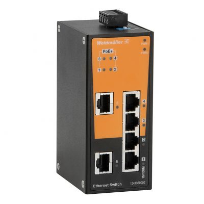 WEIDMULLER IE-SW-BL06-2TX-4POE Przełącznik sieciowy (prosty), niezarządzany PoE, Fast Ethernet, Liczba portów: 2 * RJ45 10/100 BaseT(X), 4x RJ45 10/100 BaseT(X) PoE+, -10 °C...60 °C 1241380000 /1szt./ (1241380000)