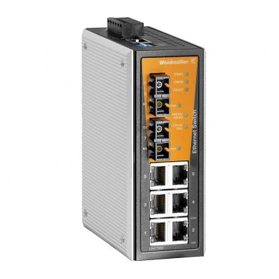 WEIDMULLER IE-SW-VL08MT-6TX-2SC Network switch (programowany), zarządzany, Fast Ethernet, Liczba portów: 6x RJ45, 2x SC wielomodowy, -40 °C...75 °C, IP30 1344770000 /1szt./ (1344770000)