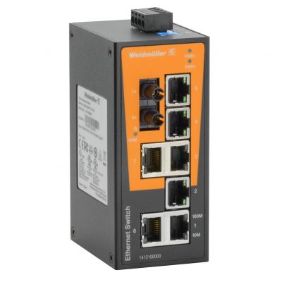 WEIDMULLER IE-SW-BL08T-7TX-1ST Przełącznik sieciowy (prosty), niezarządzany, Fast Ethernet, Liczba portów: 7x RJ45, 1 * ST wielomodowy, -40 °C...75 °C, IP30 1412100000 /1szt./ (1412100000)