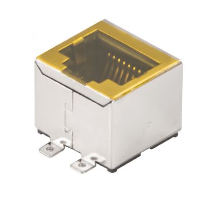 WEIDMULLER RJ45C5 S1V 2.7N4N RL Wtyk PCB złącza danych, Przyłacze lutowane SMD, 1.27 mm, Liczba biegunów: 8, 180°, 3.5 mm, Złoto na niklu, czarny, Tape 1433900000 /300szt./ (1433900000)