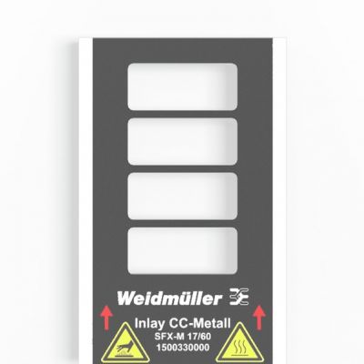 WEIDMULLER INLAY SFX-M 17/60 Wkład (znakowanie urządzenia), typ znacznika: SFX-M 17/60, Wykonanie: Uchwyt na 4 oznaczniki 1500330000 /1szt./ (1500330000)