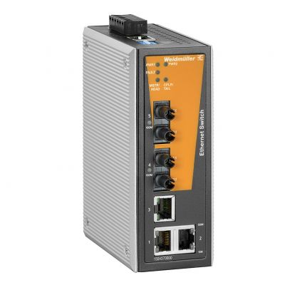 WEIDMULLER IE-SW-VL05M-3TX-2ST Network switch (programowany), zarządzany, Fast Ethernet, Liczba portów: 3x RJ45, 2 * ST wielomodowy, -10 °C...60 °C, IP30 1504370000 /1szt./ (1504370000)