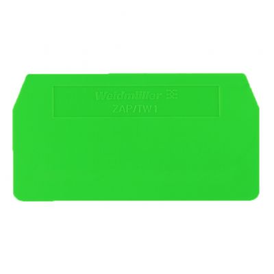 WEIDMULLER ZAP/TW 1 GN Płyta separacyjna (terminal), Płyta zamykająca i pośrednia, 59.5 mm x 30.5 mm, zielony 1683680000 /50szt./ (1683680000)