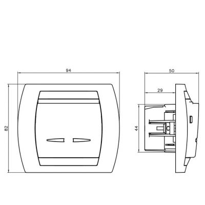 GAZELA Łącznik zwierny /światło/ BIAŁY ŁP-5J/m/00 ŁP-5J/M/00 OSPEL (ŁP-5J/M/00)