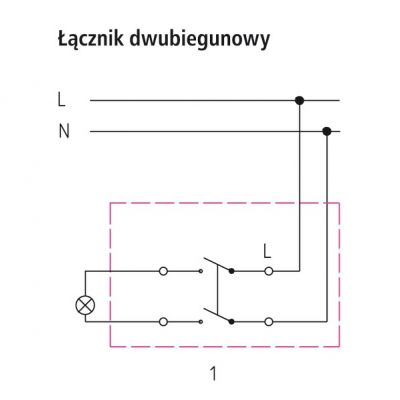 GAZELA Łącznik dwubiegunowy BIAŁY ŁP-11J/m/00 (ŁP-11J/m/00)