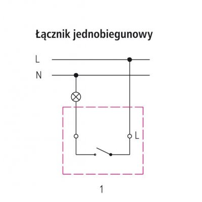 GAZELA Łącznik jednobiegunowy SATYNA/SATYNA ŁP-1J/m/16/16 (ŁP-1J/M/16/16)