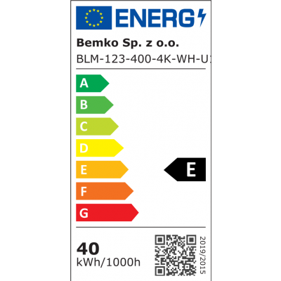 PANEL BACKLIGHT MINTAL BLM 40W 4000K 4000LM IP40 120x30 BIAŁY UGR19 BEMKO (S-C72-BLM-123-400-4K-WH-U19)
