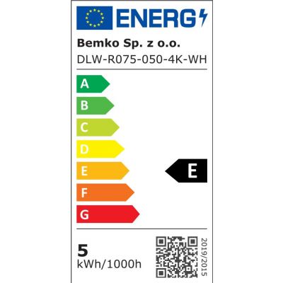 OPRAWA DOWNLIGHT LED WALED 5W 4000K 420LM IP66/IP20 PF>0.5 75x20MM OKRĄGŁA BIAŁA (C70-DLW-R075-050-4K-WH)