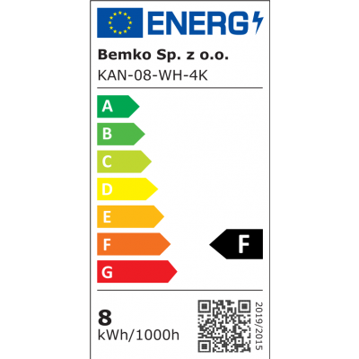 Plafoniera LED KANLO biała 8W IP54 4000K 580lm owalna C45-KAN-08-WH-4K BEMKO BEMKO (C45-KAN-08-WH-4K)