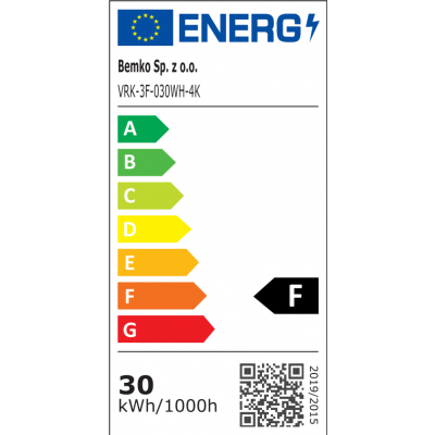 SPOT COB VERKO BIAŁY 3-FAZOWY 30W 4000K 2400LM 36° BEMKO (C40-VRK-3F-030WH-4K)