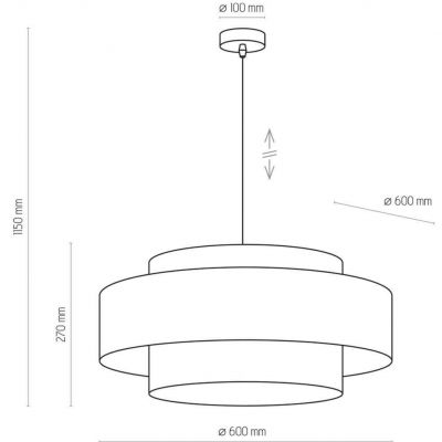 Tk Lighting lampa wisząca Calisto 1xE27 max 60W czarna/złota (4376)
