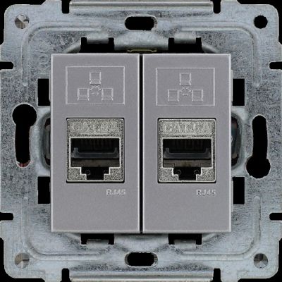 DANTE ; Gniazdo komputerowe podwójne 2xRJ45, bez ramki, (454168)