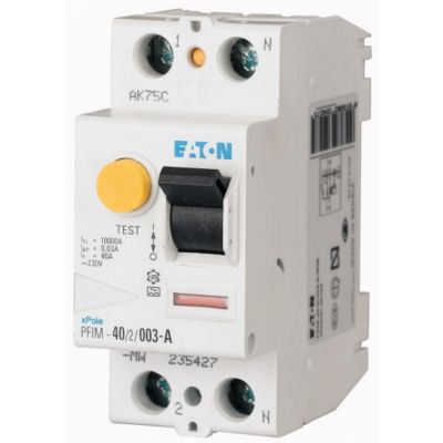 PFIM-16/2/001-MW Wyłącznik różnicowoprądowy 10kA 16A 2P 0100mA typ AC 235389 EATON (235389)