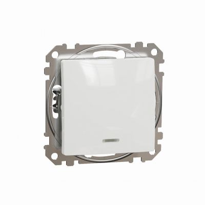 Sedna Design & Elements Przycisk zwierny schodowy z podświetleniem biały SDD111116L SCHNEIDER (SDD111116L)