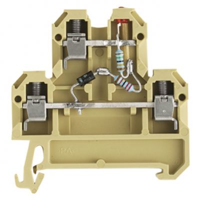 WEIDMULLER DK 4/35 LD 1D ROT 24VAC Zacisk modułowy wielorzędowy, złącze śrubowe, 4 mm², 24 V, liczba poziomów: 2, beżowy / żółty 0395960000 /25szt./ (0395960000)