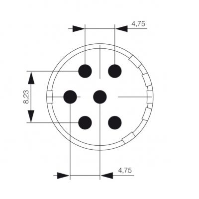 WEIDMULLER SAI-M23-BE-6-3.5MM Wkład styku (złącze okrągłe), gniazdo wlutowane, 3,5 mm, Połączenie lutowane, M23, Liczba biegunów: 6, kodowanie: brak 1224030000 /1szt./ (1224030000)