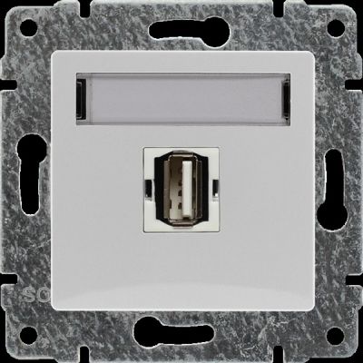 VENA Gniazdo multimedialne USB bez ramki białe antybakteryjna powłoka (590451)