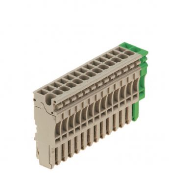 WEIDMULLER ZP 2.5/1AN/14 GN/BE Wtyczka (terminal), złącze wtykowe, 2.5 mm², 500 V, 24 A, Liczba biegunów: 14, zielony, Ciemnobeżowy 1867210000 /10szt./ (1867210000)