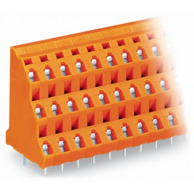 Listwa do płytek drukowanych 3-piętrowa 4-biegunowa pomarańczowa raster 7,62mm 737-654 /36szt./ WAGO (737-654)