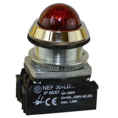 Lampka NEF30LDS 24V-230V W3 czerwona (W0-LDU1-NEF30LDS/W3 C)