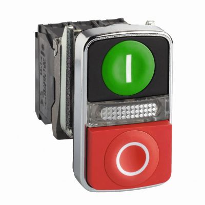 Harmony XB4 Przycisk podwójny zielony/czerwony LED 24V XB4BW73731B5 SCHNEIDER (XB4BW73731B5)