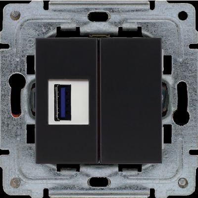 DANTE Gniazdo multimedialne USB bez ramki czarne mat. (450951)