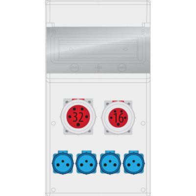 Rozdzielnica budowlana MAX BOX-11S 1x32/5, 1x16/5, 4x230V zabezp. 1xM.01-B32/3, 1xM.01-B16/3, 1x biały MAX-11S-2ZRP PAWBOL (B.MAX-11S-2ZRP)