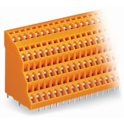 Listwa do płytek drukowanych 4-piętrowa 4x6 biegunowa pomarańczowa raster 5,08mm 738-406 /24szt./ WAGO (738-406)