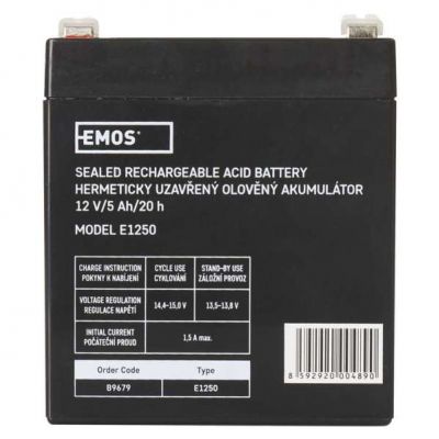 Akumulator AGM 12V 5Ah faston 6,3 B9679 EMOS (B9679)