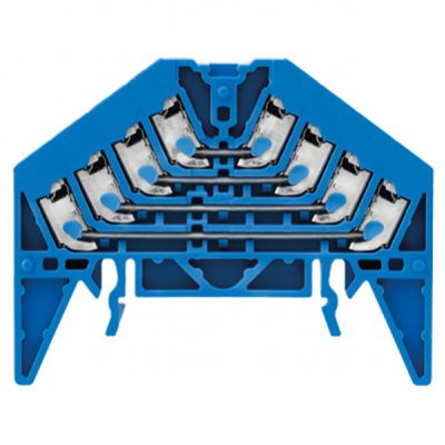 WEIDMULLER PRV 4 BL 35X15 WS Zacisk rozdzielacza krosowego, PUSH IN, 1.5, 250, 10 A, liczba przyłączeń: 16, TS 35 x 15, niebieski, kolor elementów uruchamiających: biały 1173920000 /20szt./ (1173920000)