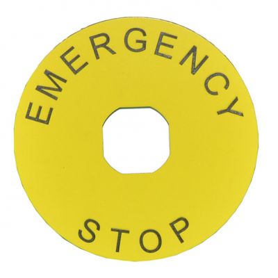 Tabliczka informacyjna - Emergency stop 90  mm (T0-BET90P)