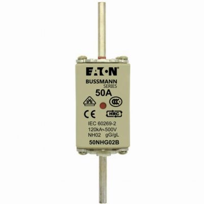 NH FUSE 50A 500V GG/GL SIZE 02 Wkładka NH02 50A 500V GL/GG podwójny wskaźnik 50NHG02B EATON (50NHG02B)