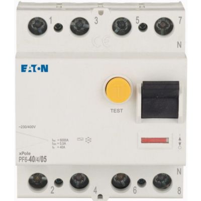 PF6-40/4/05 Wyłącznik różnicowoprądowy 6kA 40A 4P 500mA typ AC 286511 EATON (286511)