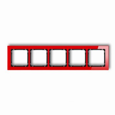 KARLIK DECO Ramka uniwersalna pięciokrotna - efekt szkła (ramka: czerwona; spód: czarny) czerwony 17-12-DRS-5 (17-12-DRS-5)