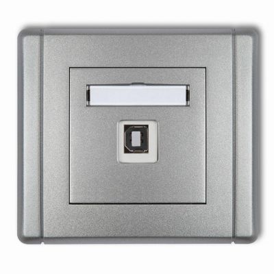 KARLIK FLEXI Gniazdo pojedyncze USB-AB 2.0 srebrny metalik 7FGUSB-3 (7FGUSB-3)