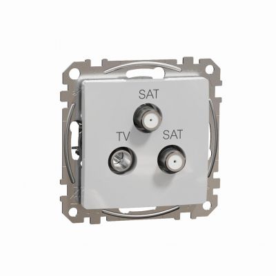 Sedna Design & Elements Gniazdo antenowe TV-SAT-SAT końcowe 4dB srebrne aluminium SDD113481S SCHNEIDER (SDD113481S)
