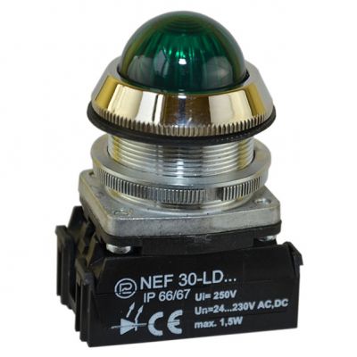 Lampka NEF30LDS 24V-230V W3 zielona (W0-LDU1-NEF30LDS/W3 Z)