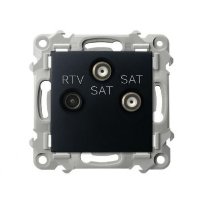 SZAFIR Gniazdo RTV-SAT z dwoma wyjściami SAT - kolor czarny metalik (GPA-Z2S/m/33)