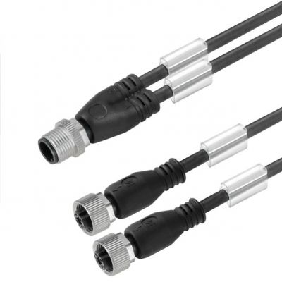 WEIDMULLER SAIL-ZW-M12BG-3-10U Przewód adaptera czujnika-siłownika (zmontowany), Kabel połączeniowy, M12 / M12, 3, 10 m, Podwójne okablowanie, pin, prosty, 2x gniazdo, proste, czarn 1005461000 /1szt./ (1005461000)