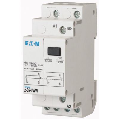 Z-S24/WW Przekaźniki impulsowy bistabilny bez funkcji sygnalizacji diodą LED 16A 24VAC/12VDC 2 styki przemienne 265543 EATON (265543)