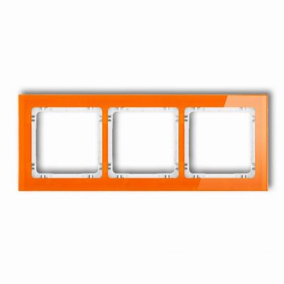 KARLIK DECO Ramka uniwersalna potrójna - efekt szkła (ramka: pomarańczowa; spód: biały) pomarańczowy 13-0-DRS-3 (13-0-DRS-3)