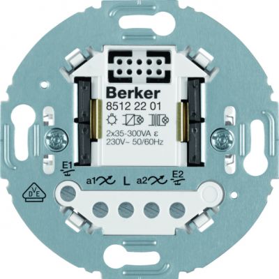 BERKER R.classic/Serie 1930/Glas Elektroniczny sterownik załączający podwójny, mechanizm okrągły Berker.Net, zaciski śrubowe 85122201 (85122201)