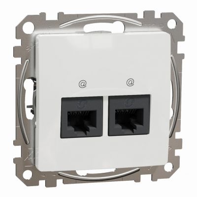 Sedna Design & Elements Gniazdo komputerowe podwójne RJ45 kat. 6 UTP białe SDD111462 SCHNEIDER (SDD111462)