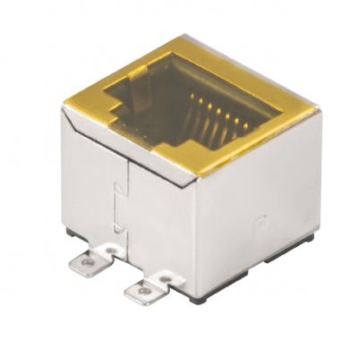 WEIDMULLER RJ45C5 S1V 2.7N4N RL Wtyk PCB złącza danych, Przyłacze lutowane SMD, 1.27 mm, Liczba biegunów: 8, 180°, 3.5 mm, Złoto na niklu, czarny, Tape 1433900000 /300szt./ (1433900000)