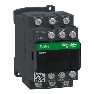 Stycznik pomocniczy TeSys D 5NO cewka 24VDC zaciski śrubowe CAD506BD SCHNEIDER (CAD506BD)