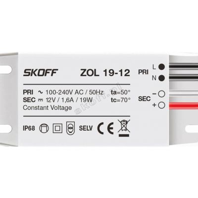  Zasilacz typ ZOL19-12 19W 100 - 240V AC / 12V DC IP68  SKOFF (ZL-019-D-1-1-ML-PL-01)